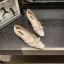 Schöne Beige Datierung Pumps 2020 Schleife Perle 4 cm Low Heel Thick Heels Quadratische Zehe Pumps