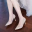 Elegant Champagne Lace Wedding Shoes 2020 8 cm Stiletto Heels Pointed Toe Wedding Pumps