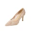 Sjarmerende Nude Blonder Brudesko 2020 7 cm Stiletthæler Spisse Bryllup Pumps