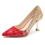 Sparkly Gold Red Sequins Wedding Shoes 2020 Rhinestone 9 cm Stiletto Heels Pointed Toe Wedding Pumps