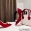 Chinese style Red Pearl Wedding Shoes 2020 8 cm Stiletto Heels Pointed Toe Wedding Pumps