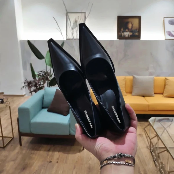 Unique Blanche Bureau OL Escarpins 2020 Cuir 8 cm Talons Aiguilles À Bout Pointu Escarpins