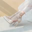 Schöne Champagner Brautschuhe 2020 Knöchelriemen 11 cm Stilettos Spitzschuh Hochzeit Sandaletten