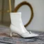 Modest / Simple Black Street Wear Pearl Bow Womens Boots 2020 Leather 5 cm Thick Heels Pointed Toe Boots