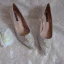 Elegant Vintage / Retro Silver Glitter Wedding Shoes 2020 Leather Crystal Pearl 5 cm Stiletto Heels Pointed Toe Wedding Pumps