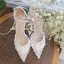 Elegante Weiß Brautschuhe 2020 Knöchelriemen Applikationen 6 cm Stilettos Spitzschuh Hochzeit High Heels