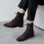 Mode Marron Vêtement de rue Bottines Bottes Femme 2020 À Bout Rond Plat Bottes