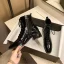 Mode Noire Vêtement de rue Bottines Bottes Femme 2020 4 cm Talons Épais Talon Bas À Bout Rond Bottes