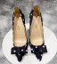 Edles Schwarz Cocktail Seide Satin Pumps 2020 Geflecktes Schleife 12 cm Stilettos Spitzschuh Pumps