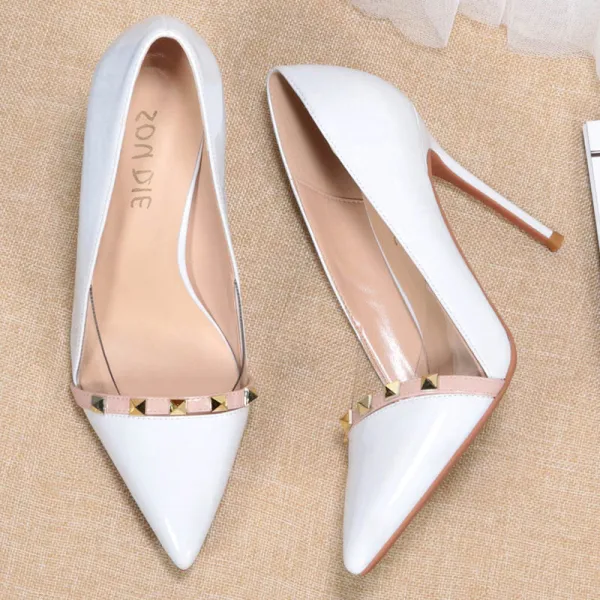 Mote Svart Aften Klinke Pumps 2020 Patent Lær 11 cm Stiletthæler Spisse Pumps