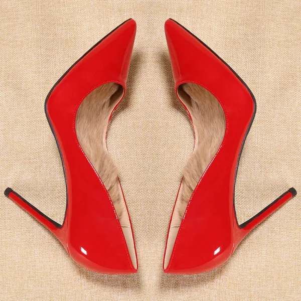 Mote Svart Ball Pumps 2020 Patent Lær 10 cm Stiletthæler Spisse Pumps