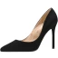Stilig Svarta Gatukläder Mocka Pumps 2020 10 cm Stilettklackar Spetsiga Pumps