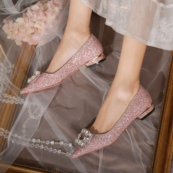 rose gold flat sandals for wedding
