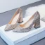Scintillantes Doré Glitter Paillettes Chaussure De Mariée 2020 7 cm Talons Épais À Bout Pointu Mariage Escarpins