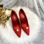 Chic / Beautiful Satin Red Pearl Wedding Shoes 2020 Leather 9 cm Stiletto Heels Pointed Toe Wedding Pumps