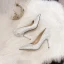 Charmant Ivoire En Dentelle Chaussure De Mariée 2020 Cuir 9 cm Talons Aiguilles À Bout Pointu Mariage Escarpins