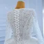 High-end Sparkly Ivory Pearl Wedding Dresses 2021 Ball Gown Handmade  Beading Rhinestone Sequins V-Neck Long Sleeve Court Train Wedding
