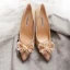Glitter Charmant Goud Bruidsschoenen 2020 Leer Glans Pailletten Parel Rhinestone 6 cm Naaldhakken / Stiletto Spitse Neus Huwelijk Pumps