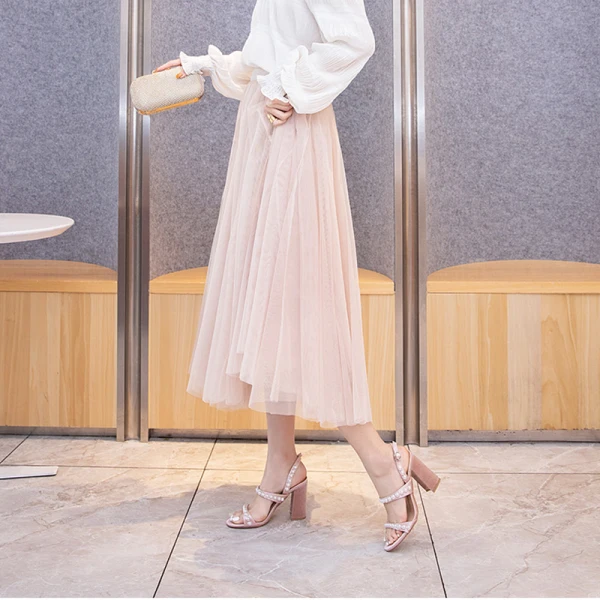 Sexy Nude Street Wear Pearl Womens Sandals 2020 Slingbacks 9 cm Thick Heels Open / Peep Toe Sandals