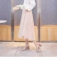 Sexy Nude Street Wear Pearl Womens Sandals 2020 Slingbacks 9 cm Thick Heels Open / Peep Toe Sandals