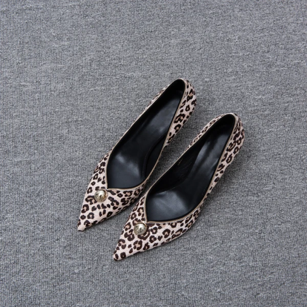 Sexy Soirée Imprimé Léopard Escarpins 2020 Cuir 5 cm Talons Aiguilles À Bout Pointu Escarpins
