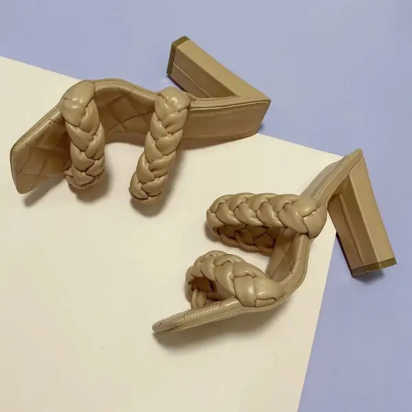 Enkla Aprikos / Beige Casual Sandaler Dam 2021 10 cm Stilettklackar Peep Toe Sandaler Högklackade