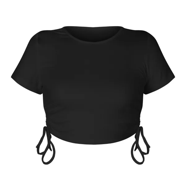 Sexy White Summer Street Wear Outdoor Sports Gymnasium Tight Women Tank 2021 Scoop Neck Short Sleeve Sweatshirts