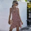 Fashion Summer Street Wear Beach Loose Yellow Floral Cami Dresses 2021 Sleeveless