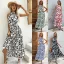 Chic / Beautiful Summer Black Floral Street Wear Maxi Dresses 2021 High Neck Sleeveless Women Dresses