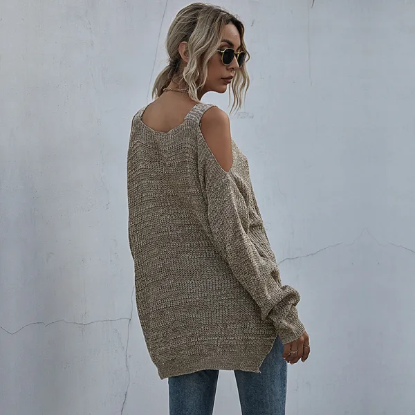 Sommer Strassenmode Khaki Stiefel Leibchen Pullover 2021 Eckiger Ausschnitt Bandeau 3/4 Ärmel Damen Oberteile