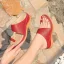 Böhmen Khaki Durchbohrt Flache Strand Sandalen Damen 2021 Freizeit Peeptoes Sandaletten