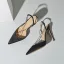 Charming Black Street Wear Cocktail Party Evening Party Womens Sandals 2021 Leather Rhinestone X-Strap 10 cm Stiletto Heels Pointed Toe Womens Shoes High Heels