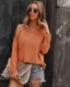 Désinvolte Tomber Hiver Coton Orange épaules Chandails 2021 Ample Manches Longues Hauts pour Femmes