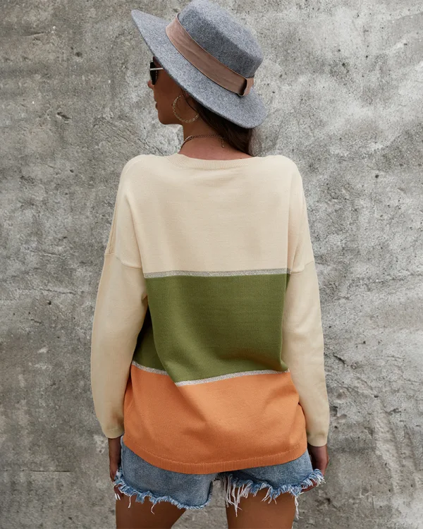 Mode Désinvolte Tomber Hiver Multi-Couleurs Chandails 2021 Encolure Dégagée Coton Ample Manches Longues Hauts pour Femmes