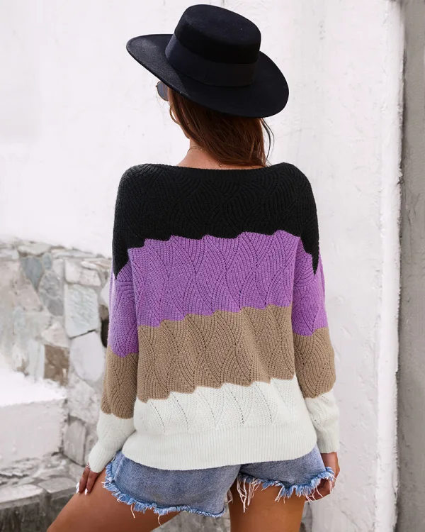 Mode Tomber Hiver Vêtement de rue Multi-Couleurs Chandails 2021 Encolure Dégagée Coton Manches Longues Ordinaire Hauts pour Femmes