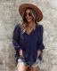 Mode Herbst Winter Beige Resort-Kleidung Strassenmode Lose Blusen 2021 V-Ausschnitt Lange Ärmel Damen Oberteile
