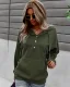 Désinvolte Tomber Hiver Gris Encapuchonné Sweats 2021 Boutons Manches Longues Femme Hauts