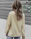 Herbst Winter Freizeit Beige Pullover 2021 Rundhalsausschnitt Schaltflächen Lange Ärmel Regulär Damen Oberteile