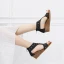 Bohemia Brown Street Wear Pierced Rhinestone Womens Sandals 2021 5 cm Wedges Open / Peep Toe Sandals