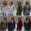Fashion Fall Winter Solid Color Army Green Casual Lapel  Sweatshirts 2021 Long Sleeve Loose Women Tops