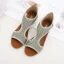 Böhmen Braun Strand Strass Sandalen Damen 2021 5 cm Keilabsatz Peeptoes Sandaletten