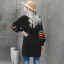 Chic / Beautiful Fall Winter Black Street Wear Knitting Coats & Jackets Multi-Colors Stripe 2021 Loose Long Sleeve Women Tops