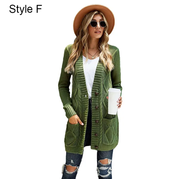 Tomber Hiver Vêtement de rue Gris Tricot Ample Manteaux & Vestes 2021 Manches Longues Femme Hauts