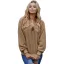 Comfortable Casual Fall Winter Candy Pink Plush Sweatshirts 2021 Scoop Neck Loose Long Sleeve Women Tops