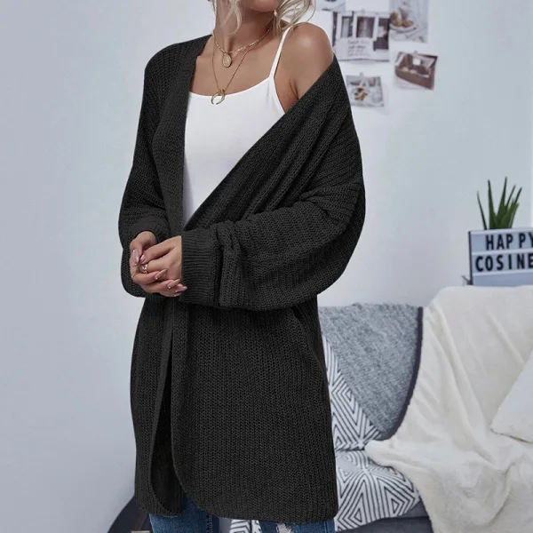 Mode Toevallig Vallen Winter Bruin Breien Coats & Jackets 2021 Lange Mouwen Los Dames Topjes