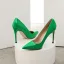 Mode Grün Strassenmode Leder Pumps 2021 Lackleder 10 cm Stilettos Spitzschuh Pumps