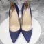 Chic / Beautiful Navy Blue Street Wear Denim Pumps 2021 12 cm Stiletto Heels Pointed Toe Pumps High Heels