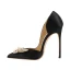 Charming Black Evening Party Rhinestone Pearl Butterfly Satin Womens Shoes 2021 12 cm Stiletto Heels Pointed Toe Womens Shoes High Heels