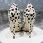 Mode Weiß Strassenmode Geflecktes Pumps 2021 Leder 12 cm Stilettos Spitzschuh Pumps Hochhackige