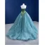 Schöne Dunkelgrün Blau Ballkleid Ballkleider 2021 Bandeau Ärmellos Rückenfreies Sweep / Pinsel Zug Festliche Kleider